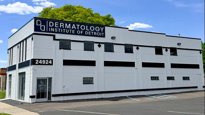 Exterior sign and entrance for Dermatology Institute of Detroit