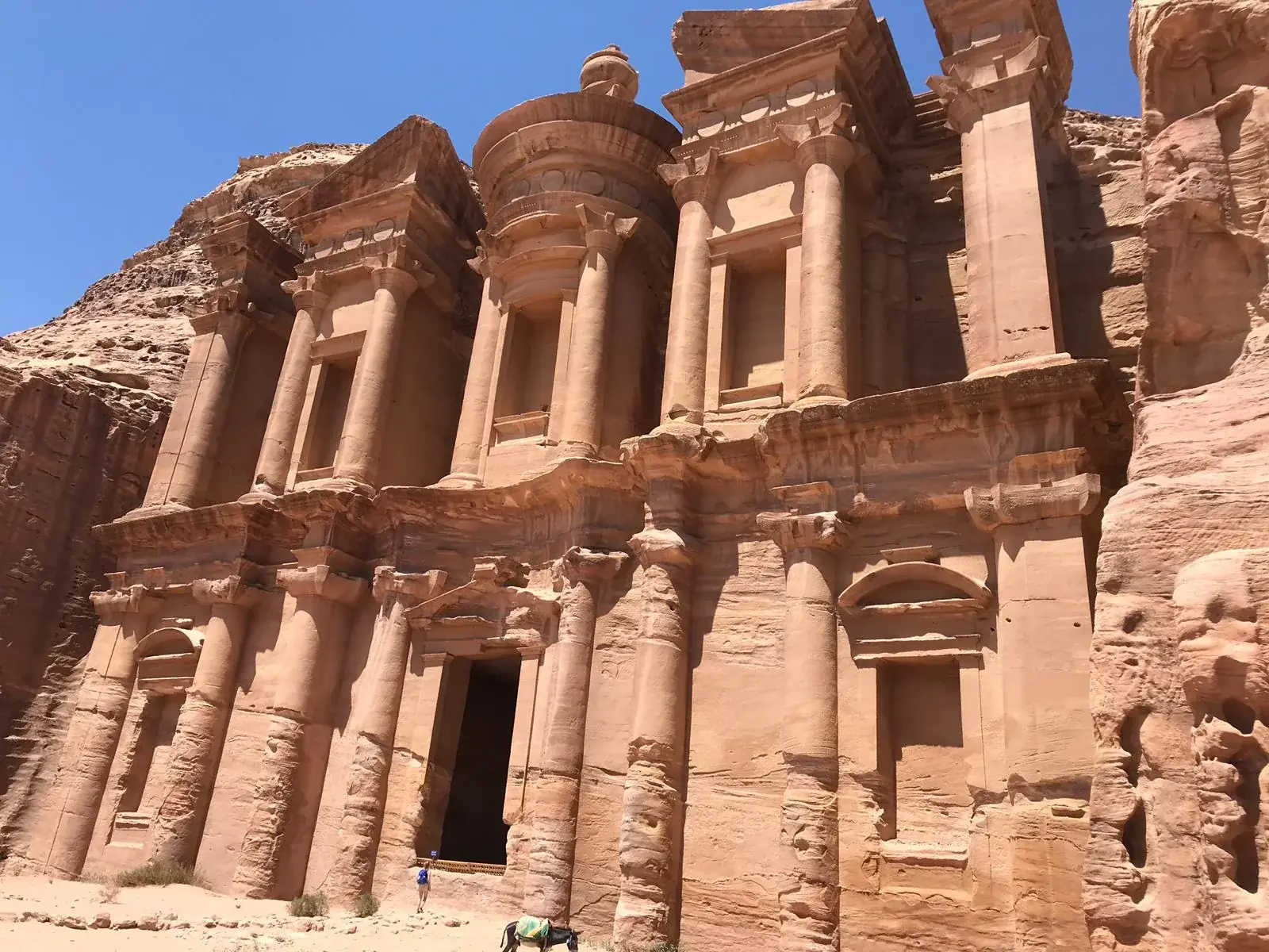 The monumental carved façade of Ad Deir at Petra