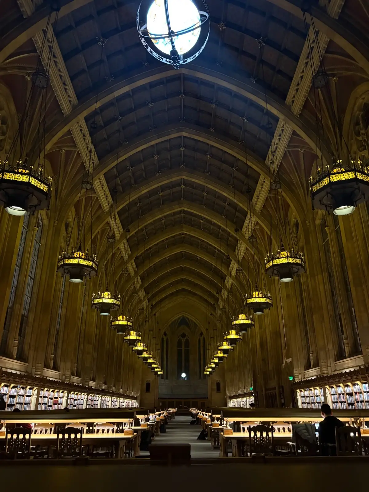 Long Gothic reading room inside Suzzallo Library