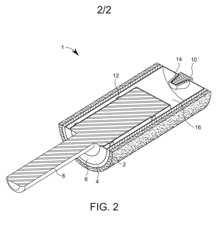 Sectioned patent illustration showing the internal reservoir and dispensing path of the Solar Rolar sunscreen applicator